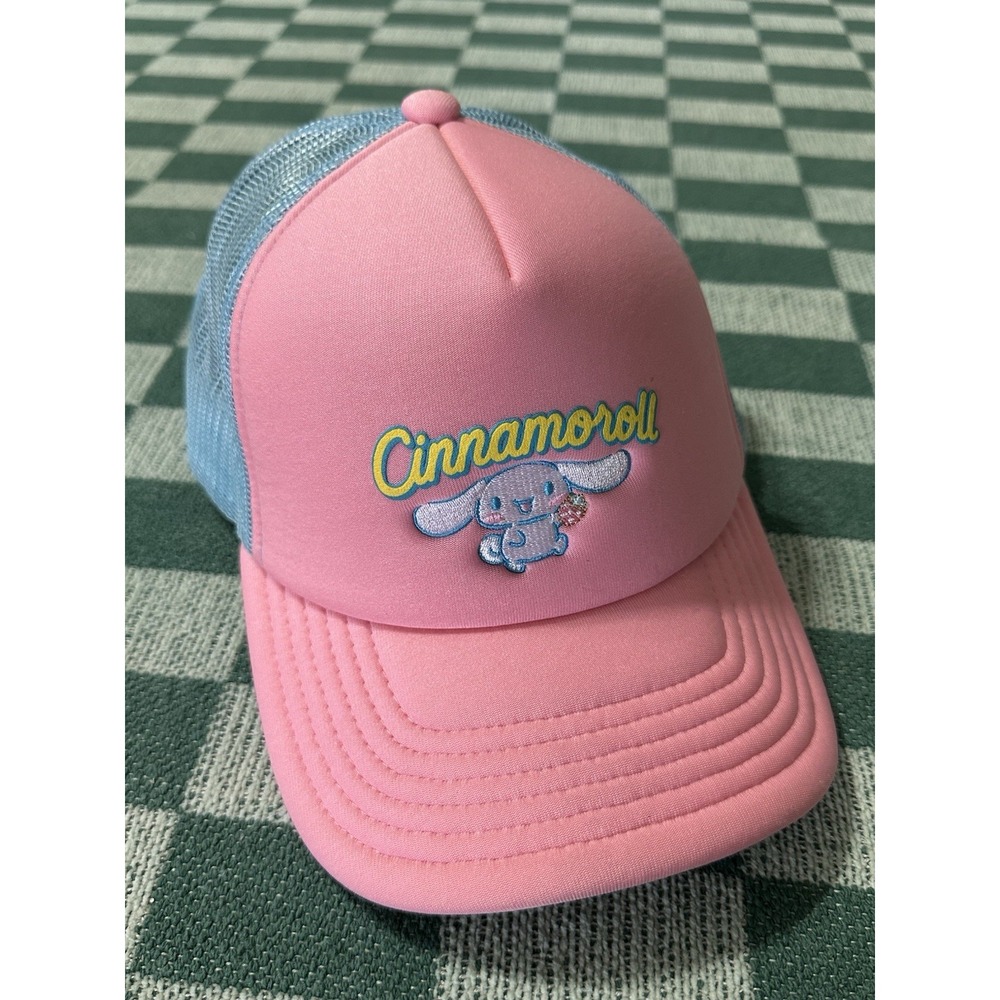 Cinnamoroll Trucker Hat Puff Print Adult Baseball Cap with Curved Brim Pink